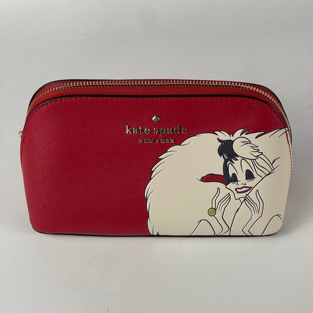 Kate Spade New York Disney X Cruella Red Cosmetic Makeup Bag